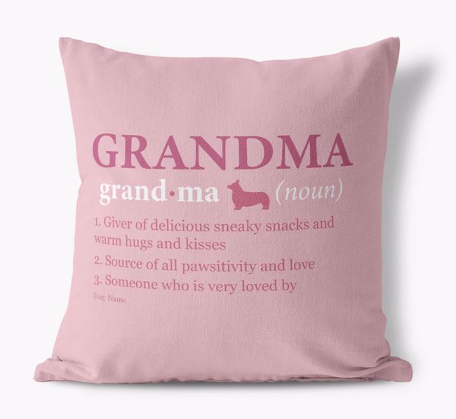'Definition of Grandma' - Personalised {breedFullName} Canvas Cushion